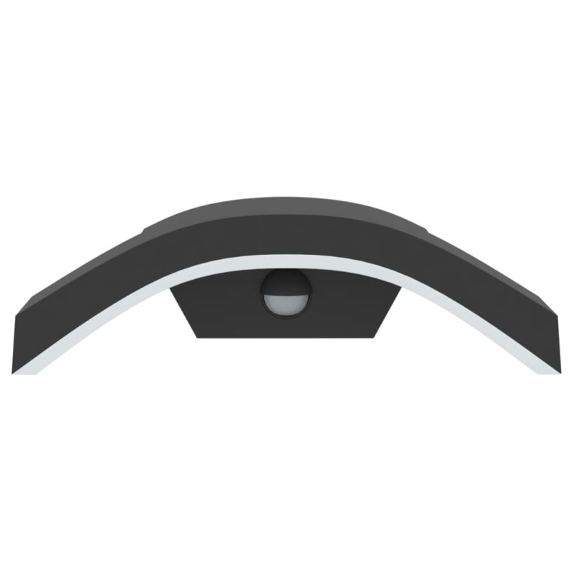 Zewnętrzne kinkiety LED z czujnikami, 2 szt., czarne, aluminium