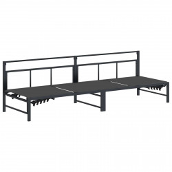 Leżak Czarny 200 x 62 x 59,5 cm Textilene