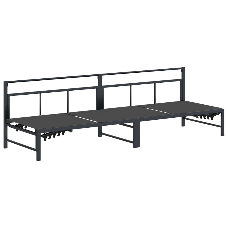 Leżak Czarny 200 x 62 x 59,5 cm Textilene