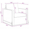 Sofa Ciemnoszary 78 x 78 x 80 cm Aksamit