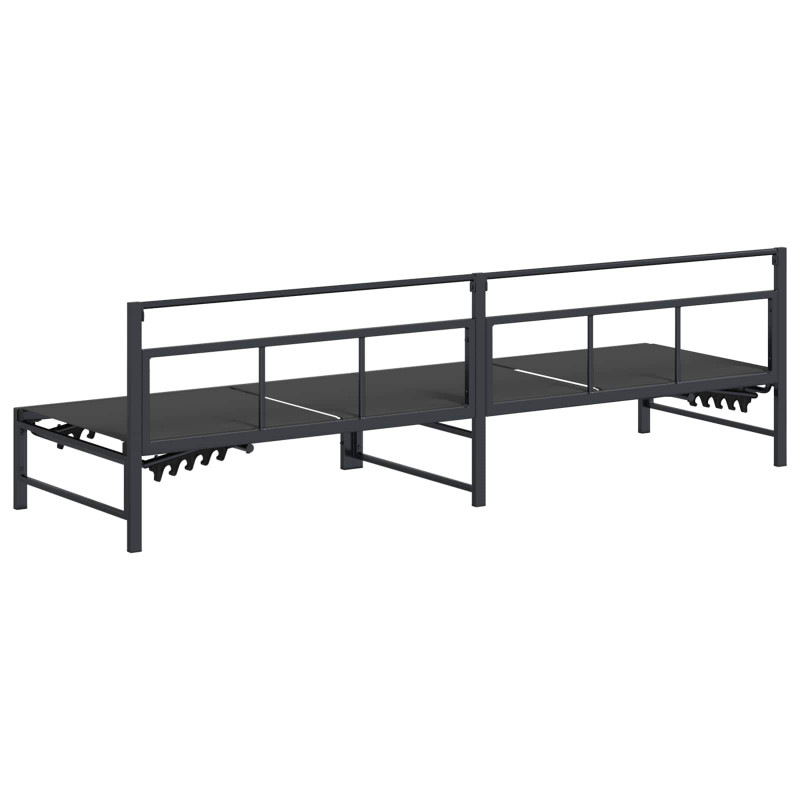 Leżak Czarny 200 x 62 x 59,5 cm Textilene