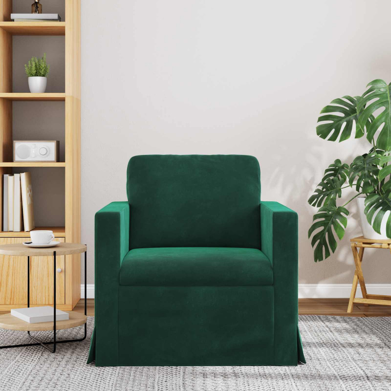 Sofa Ciemna zieleń 78 x 78 x 80 cm Aksamit