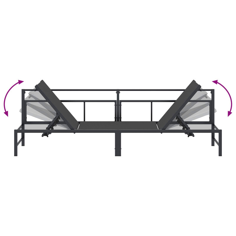 Leżak Czarny 200 x 62 x 59,5 cm Textilene