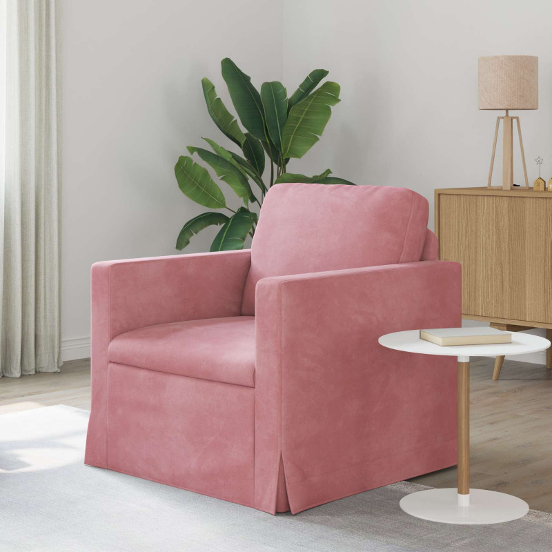 Sofa Różowy 78 x 78 x 80 cm Aksamit