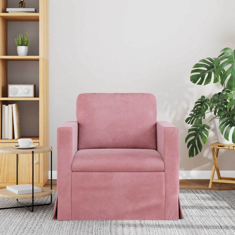 Sofa Różowy 78 x 78 x 80 cm Aksamit