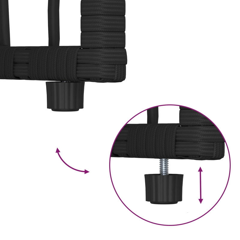 Zestaw Mebli Ogrodowych 4 pcs Czarny i Ciemnoszary