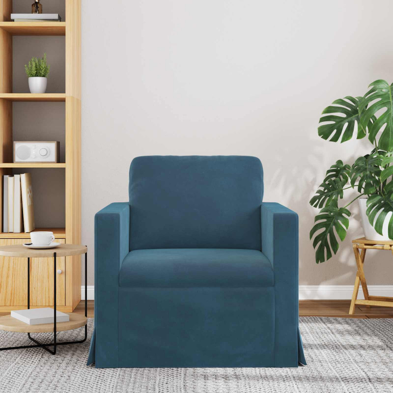 Sofa Niebieski 78 x 78 x 80 cm Aksamit