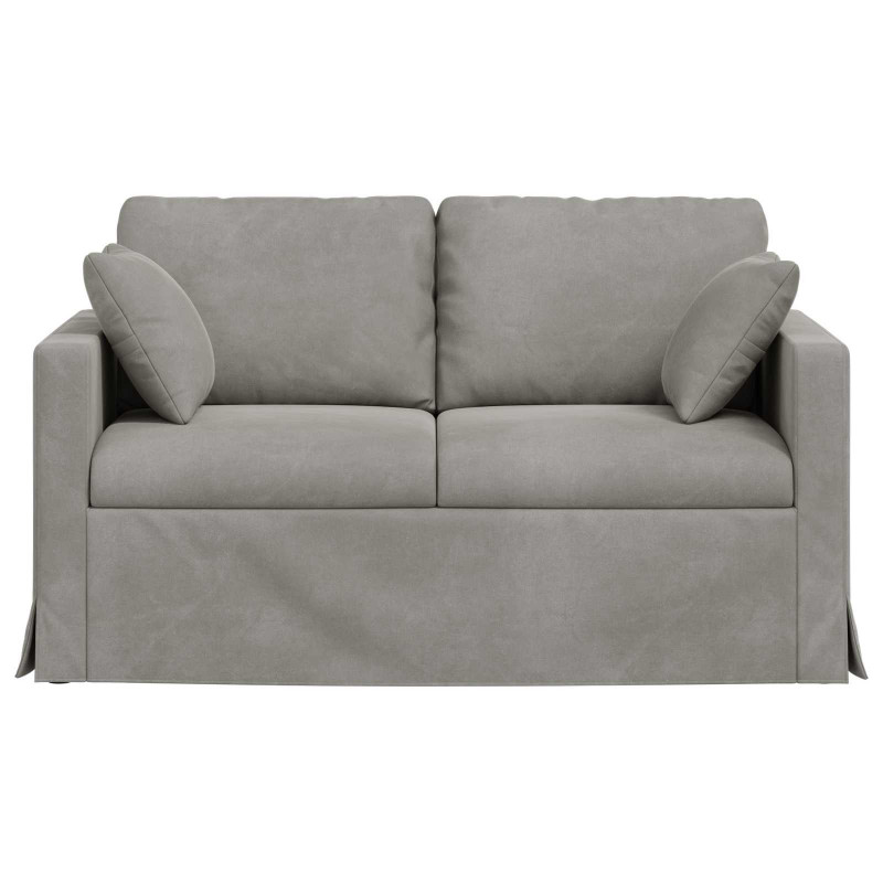 Sofa Jasnoszary 138 x 78 x 80 cm Aksamit