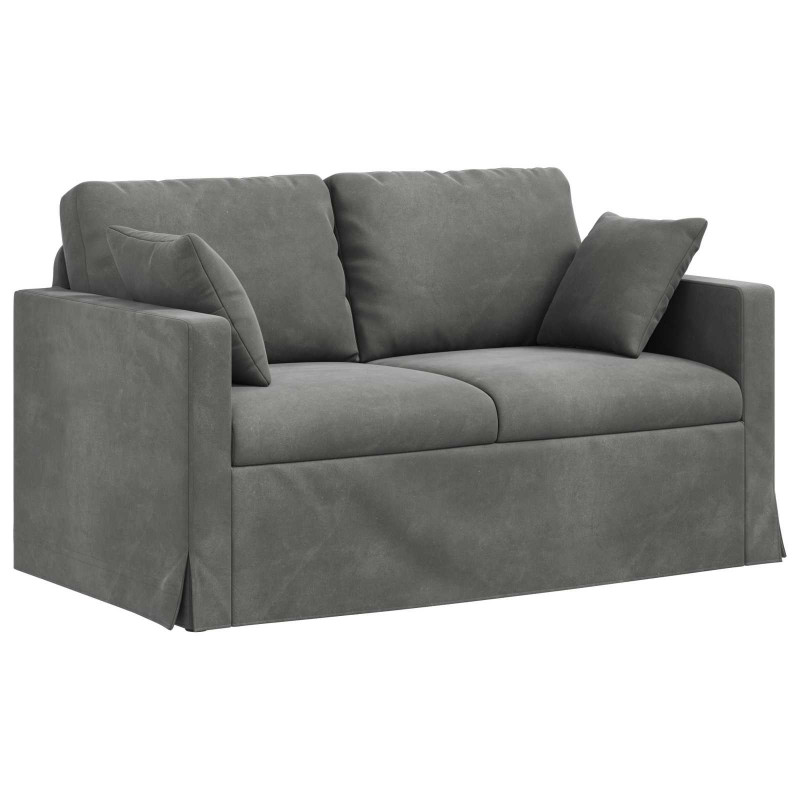 Sofa Ciemnoszary 138 x 78 x 80 cm Aksamit