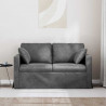 Sofa Ciemnoszary 138 x 78 x 80 cm Aksamit