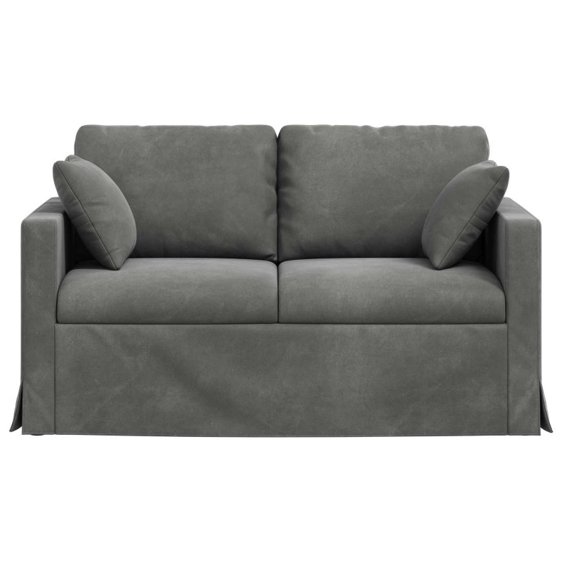 Sofa Ciemnoszary 138 x 78 x 80 cm Aksamit
