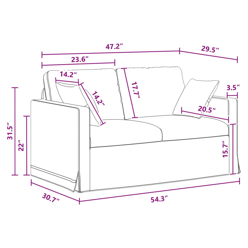 Sofa Ciemnoszary 138 x 78 x 80 cm Aksamit