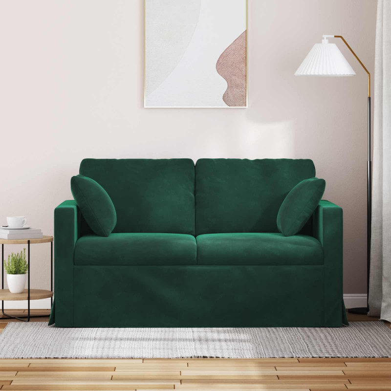 Sofa Ciemna zieleń 138 x 78 x 80 cm Aksamit