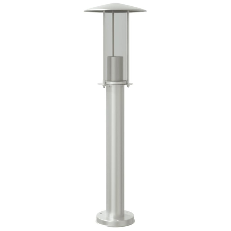 Lampa ogrodowa na słupku, srebrna, 60 cm, stal nierdzewna