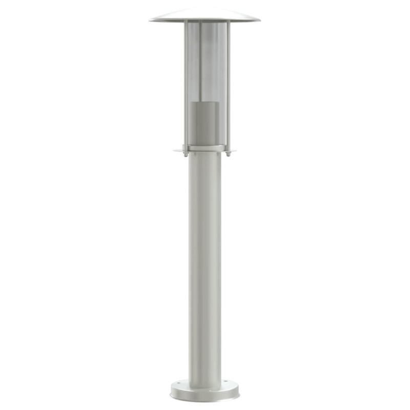 Lampa ogrodowa na słupku, srebrna, 60 cm, stal nierdzewna