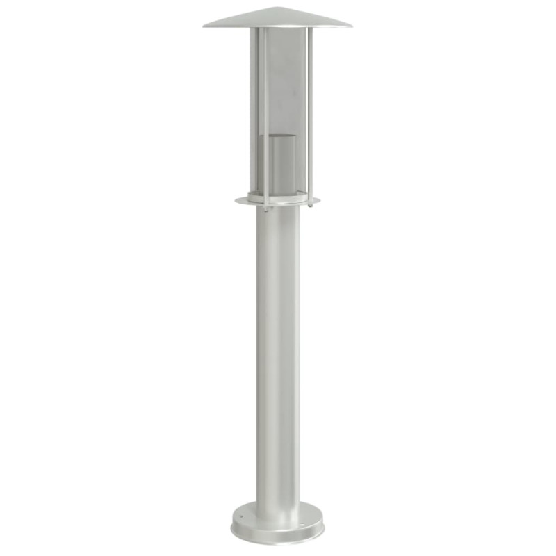 Lampa ogrodowa na słupku, srebrna, 60 cm, stal nierdzewna