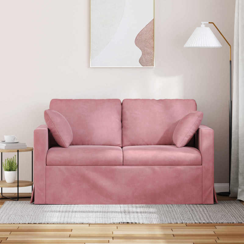 Sofa Różowy 138 x 78 x 80 cm Aksamit