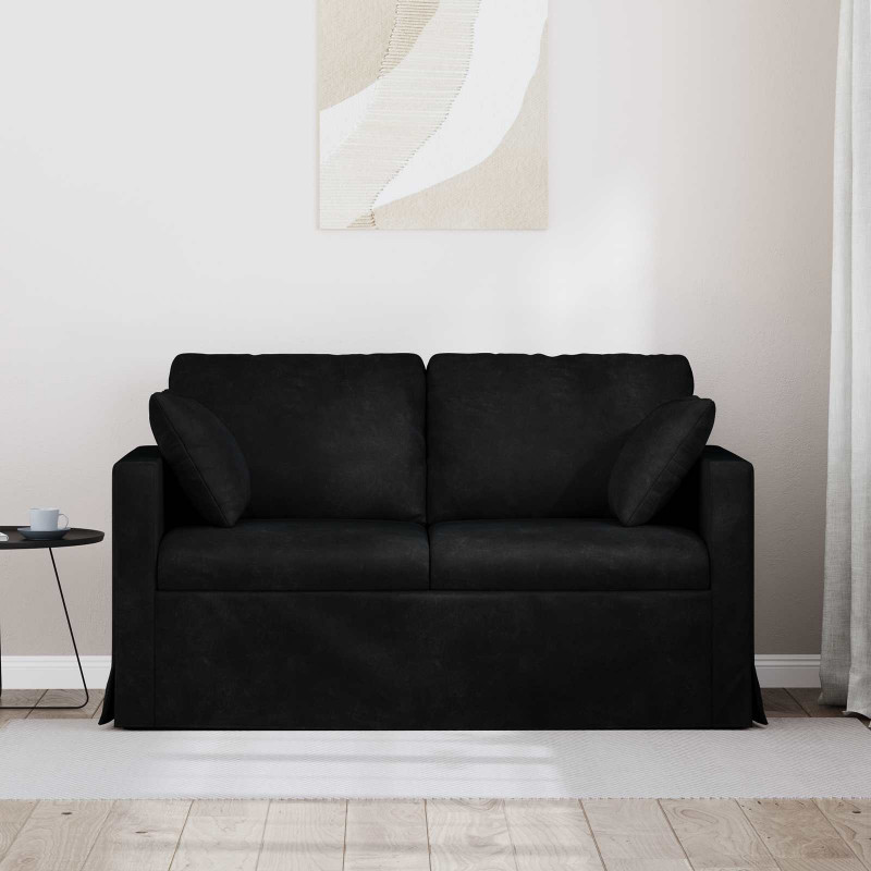Sofa Czarny 138 x 78 x 80 cm Aksamit