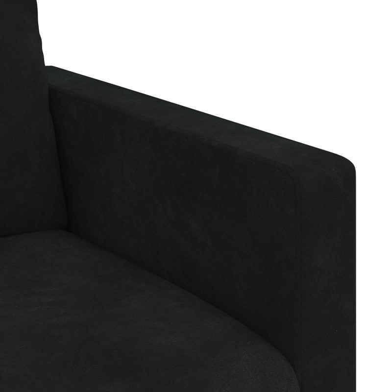 Sofa Czarny 138 x 78 x 80 cm Aksamit