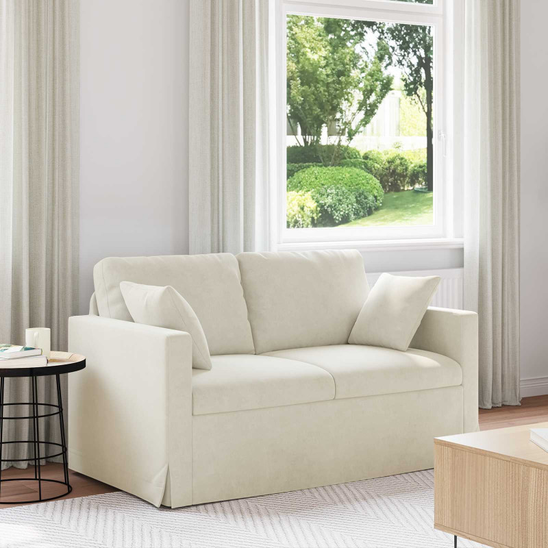 Sofa Kremowy 138 x 78 x 80 cm Aksamit