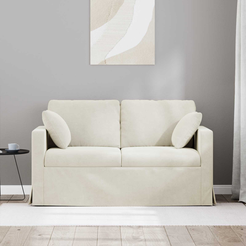Sofa Kremowy 138 x 78 x 80 cm Aksamit