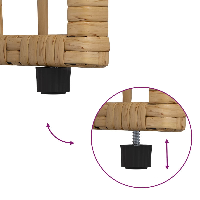 Zestaw Mebli Ogrodowych 3 pcs Naturalny i Kremowy Biały