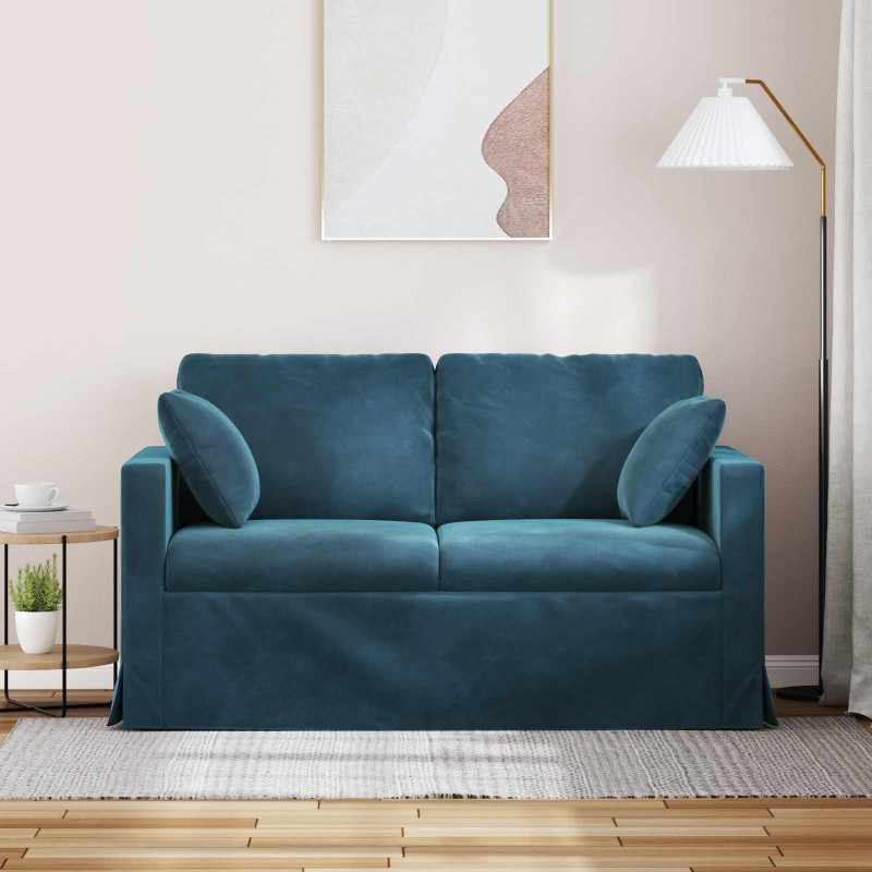 Sofa Niebieski 138 x 78 x 80 cm Aksamit