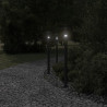 Lampy ogrodowe na słupku, 3 szt., czarne, 100 cm, stal