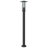 Lampy ogrodowe na słupku, 3 szt., czarne, 100 cm, stal