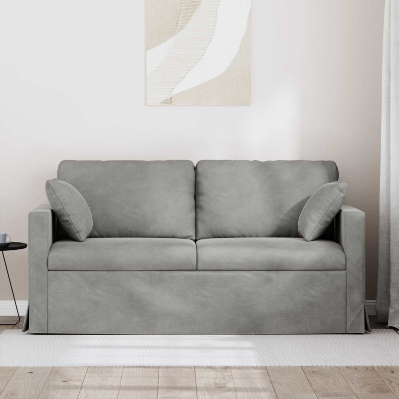 Sofa Jasnoszary 158 x 78 x 80 cm Aksamit