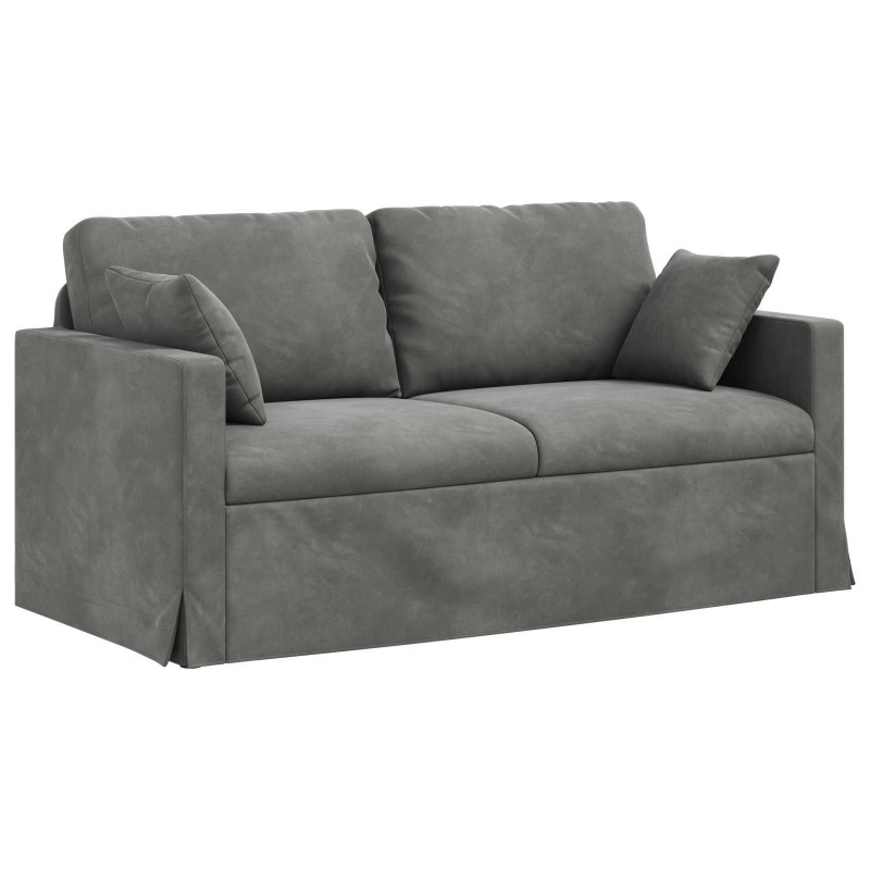 Sofa Ciemnoszary 158 x 78 x 80 cm Aksamit