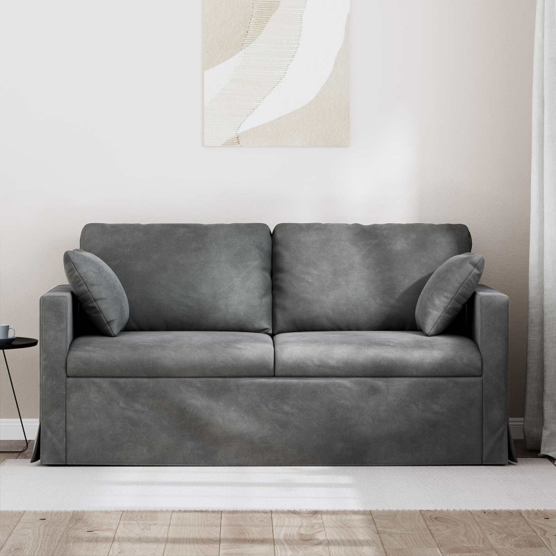 Sofa Ciemnoszary 158 x 78 x 80 cm Aksamit