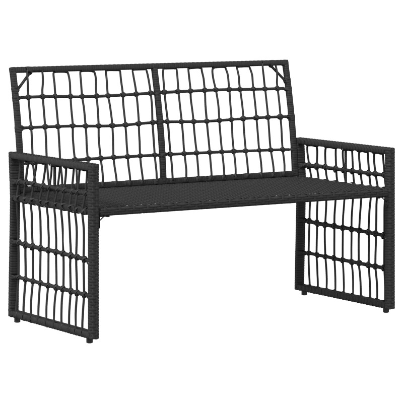 Ławka ogrodowa Gładki Czarny i Ciemnoszary 116 x 55 x 82 cm