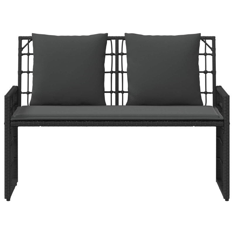 Ławka ogrodowa Gładki Czarny i Ciemnoszary 116 x 55 x 82 cm