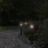 Lampy ogrodowe na słupku, 3 szt., czarne, 60 cm, stal