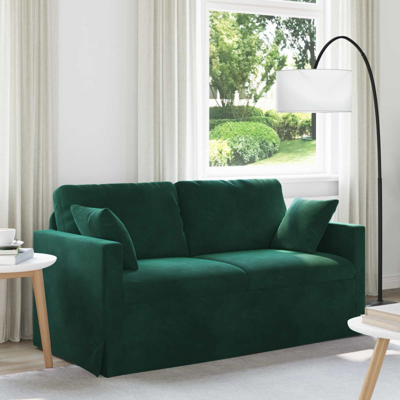 Sofa Ciemna zieleń 158 x 78 x 80 cm Aksamit