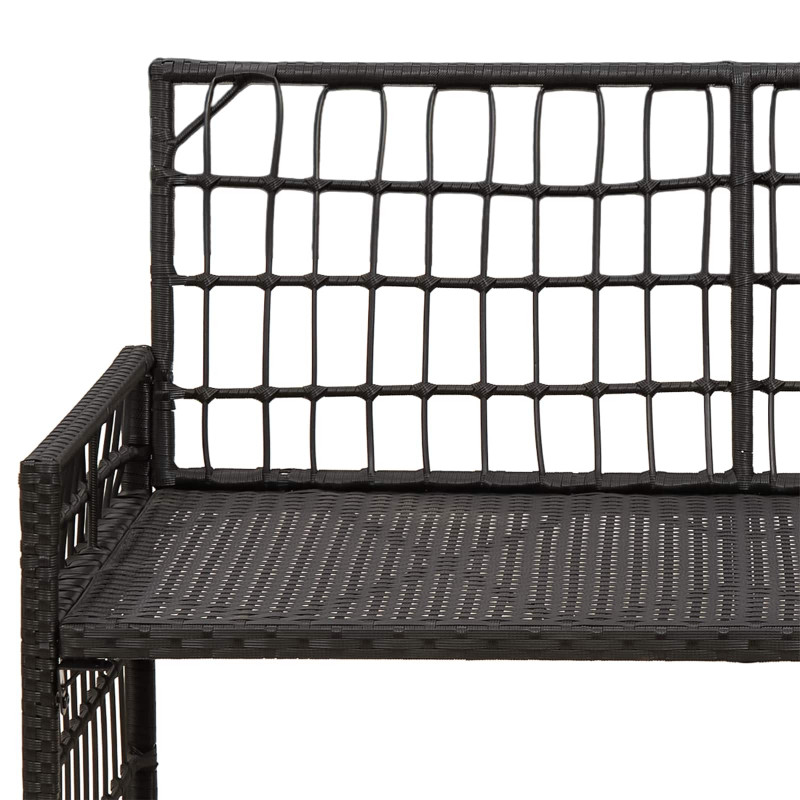 Ławka ogrodowa Gładki Czarny i Ciemnoszary 116 x 55 x 82 cm