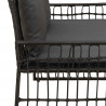 Ławka ogrodowa Gładki Czarny i Ciemnoszary 116 x 55 x 82 cm