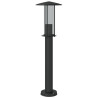 Lampy ogrodowe na słupku, 3 szt., czarne, 60 cm, stal