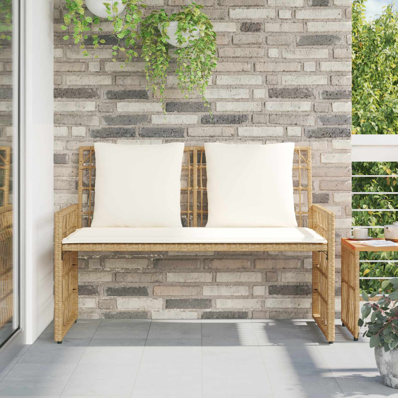 Ławka ogrodowa Gładki Naturalny i Kremowy 116 x 55 x 82 cm