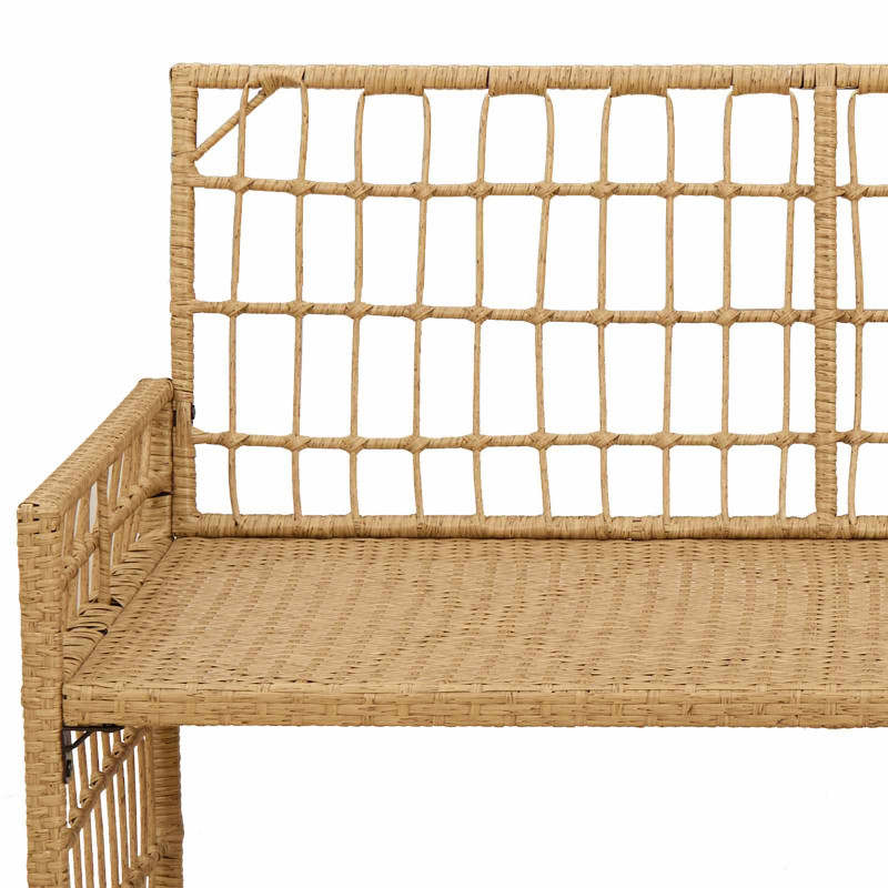 Ławka ogrodowa Gładki Naturalny i Kremowy 116 x 55 x 82 cm