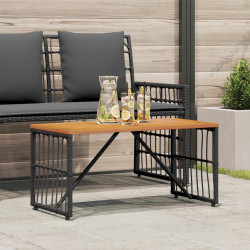 Stół na Zewnątrz Czarny 80 x 40 x 40 cm Stal i poli rattan