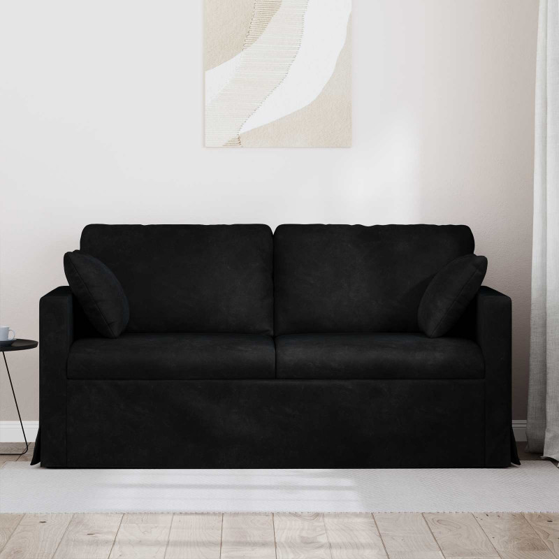 Sofa Czarny 158 x 78 x 80 cm Aksamit