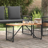 Stół na Zewnątrz Czarny 80 x 40 x 40 cm Stal i poli rattan