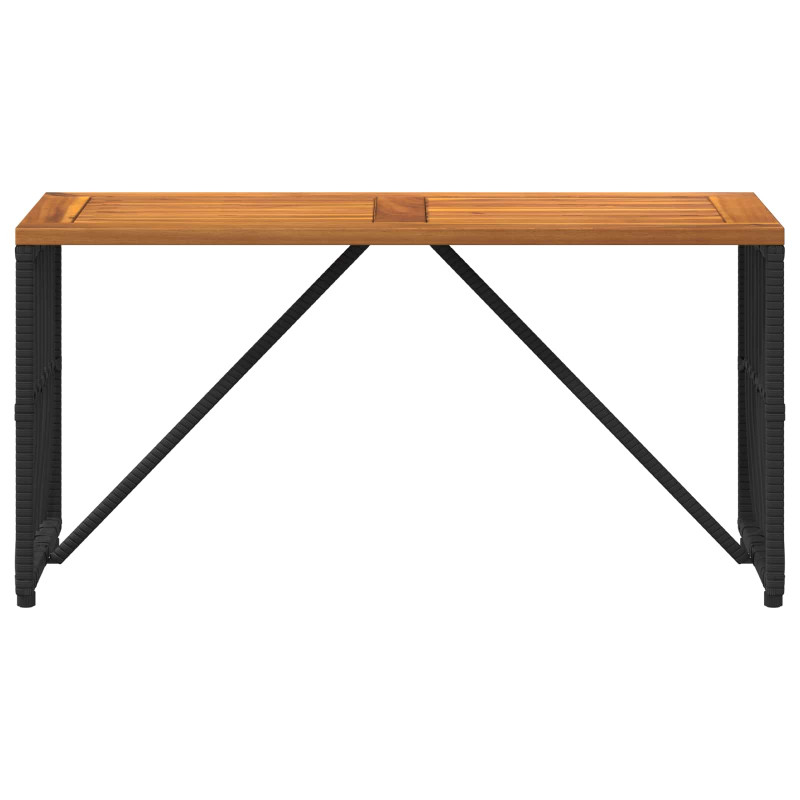 Stół na Zewnątrz Czarny 80 x 40 x 40 cm Stal i poli rattan