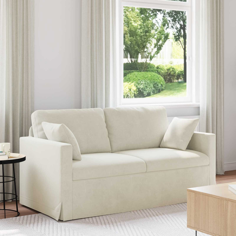 Sofa Kremowy 158 x 78 x 80 cm Aksamit