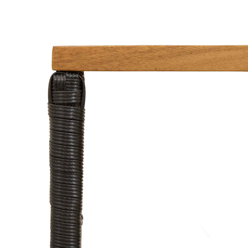 Stół na Zewnątrz Czarny 80 x 40 x 40 cm Stal i poli rattan