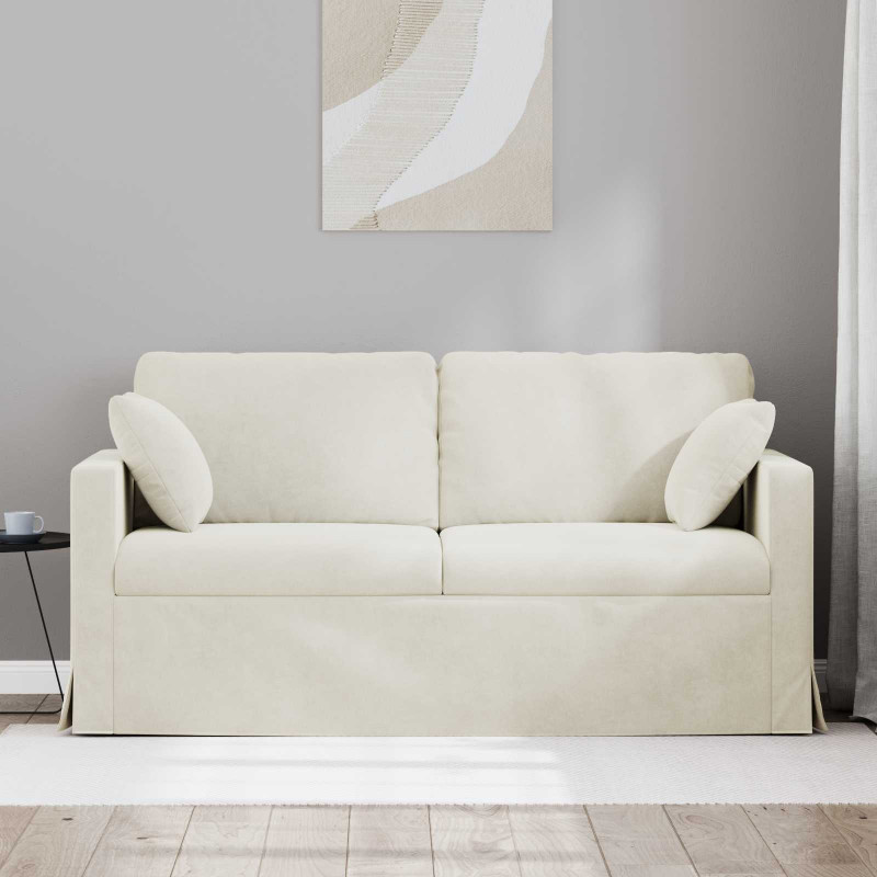 Sofa Kremowy 158 x 78 x 80 cm Aksamit