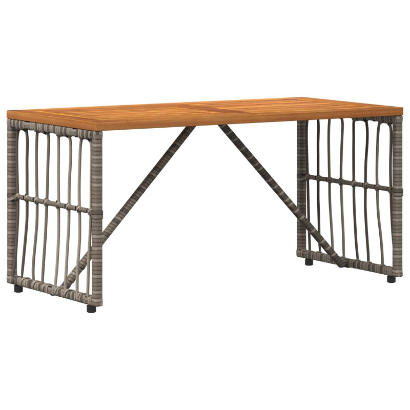 Stół na Zewnątrz Szary 80 x 40 x 40 cm Stal i poli rattan