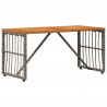 Stół na Zewnątrz Szary 80 x 40 x 40 cm Stal i poli rattan